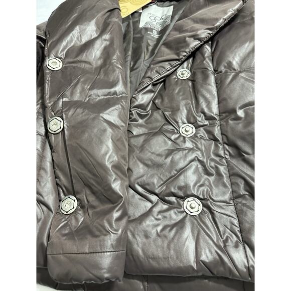 Y2K Gap Women's Puffer Jacket Small Brown Nylon Down Filled Snap Buttons New! - Picture 6 of 10